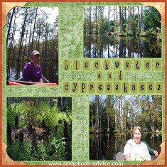 Digital Scrapbook Layout of Cypress Gardens near Charleston SC 