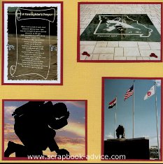 Firefighters Scrapbook Layout of Missouri Memorial with Firefighters Prayer