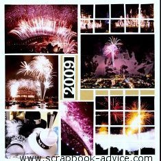 Mosaic Scrapbook Layout Kit using Fireworks Photos from New Years eve