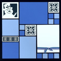 Mosaic Snow Scrapbook Layout Kit Winter Fun with Snowmen