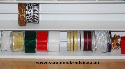 ScrapbooK Oranization Ribbon Storage