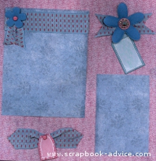 Personal Shopper Scrapbook Layout using Brads for Flower centers