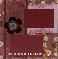 Rust Floral Scrapbook page with Pearl Brad for Scrapbooking