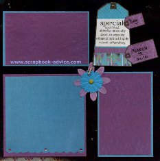 Scrapbooking Brads used in several ways on a scrapbook layout