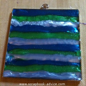 Jewelry Square Pendant with 3 colors pearl lacquer added