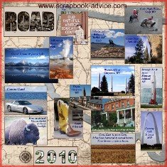 Road Trip Summary Scrapbook Layout Page