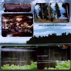 Yellowstone Scrapbook Layouts showing Buffalo at Yellowstone Lake Lodge