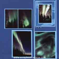 Scrapbook Layout featuring Alaska's Northern Lights or Aurora Borealis