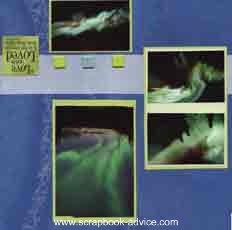 Scrapbook Layout featuring Alaska's Northern Lights or Aurora Borealis