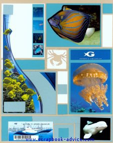 Mosaic Aquarium Scrapbook Layout using Mosaic Moments Tile Design