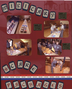 Military Care Packages Scrapbook Layout