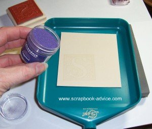 Rubber Stamp Embossing to Make Watermark