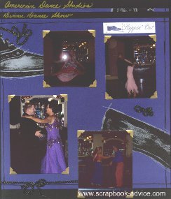 Ballroom Dance Scrapbook Layout for 12 x 15 inch albums