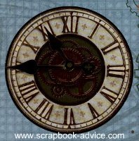 Clock Scrapbook Embellishment for Retirement Scrapbook Layout Ideas