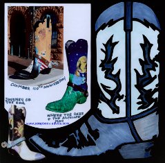 Scrapbook Layout using full page Die Cut of Boots with Cheyenne WY boots
