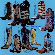 Scrapbook Layout using full page Die Cut of Boots with Cheyenne WY boots