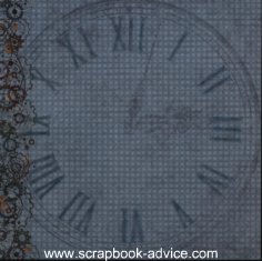 Chalk on Scrapbook Page to alter background for clock image