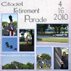 Citadel Parade Retirement Scrapbook Layouts
