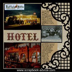 Cody Wyoming Scrapbook Layout using Die Cut