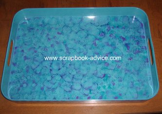 Solid Plastic Serving Tray decorated with Alcohol Inks