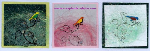 Hand made greeting cards using Bird Shaped Brads for scrapbooking