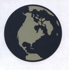 die Cut of Earth from outer Space for Scrapbook Embellishment