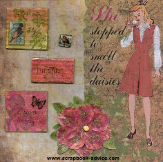 Book of Me Scrapbook Cover Layout done using Faber Castell Art Mediums