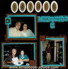 Father and Grandfather Scrapbook Layout using Michael Strong Cloisonne Punch & Spell Alphabelt Stamps