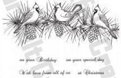 Heartfelt Creations Cardinal Pine Cone Border Stamp Heartfelt Creations Cardinal Pine Cone Border Stamp