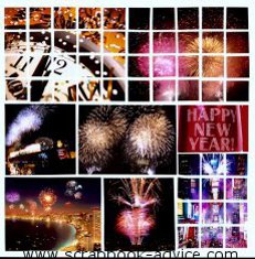 Mosaic Scrapbook Layout Kit using Fireworks Photos from New Years eve