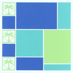 Mosaic Momemts Scrapbook Layout Kit called Palmetto in Blues and Greens