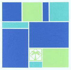Mosaic Momemts Scrapbook Layout Kit called Palmetto in Blues and Greens