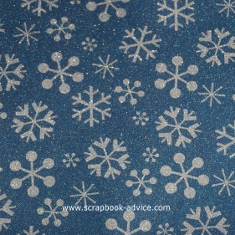 POW Glitter Paper Denim Snowflakes