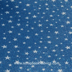 POW Glitter Paper Denim Stars