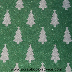 POW Glitter Paper in Evergreen with Christmas Trees