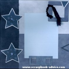 Scrapbook Layout using Star Shaped Brads for Scrapbooking