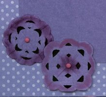 PS April 2010 Flock Purple 2 Flowers Personal Shopper Scrapbook Layout April 2010