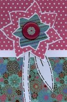 Personal Shopper Scrapbook Layout using Brads for Flower centers