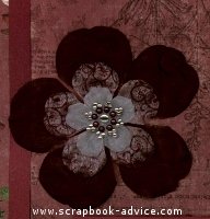 Rust Floral Scrapbook page with Pearl Brad for Scrapbooking