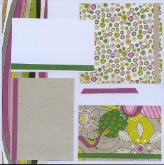 Mixing patterned paper on scrapbook layout