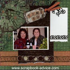 Retirement Scrapbook Layout using Chalk and stencils