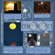 Perigee Super Moon Scrapbook Layout Ideas for Chronological Scrapbook Albums