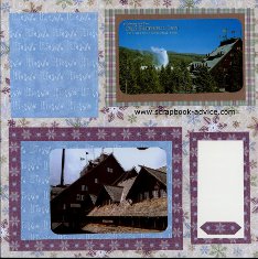 Yellowstone National Parks Old Faithful Inn Scrapbook Layout showing Architecture