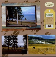 Yellowstone National Park Scrapbook Layout Ideas