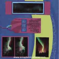 Scrapbook Layout featuring Alaska's Northern Lights or Aurora Borealis