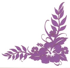 Die Cut HIbiscus in Purple to use as a Corner accent