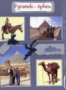 Egyptian Scrapbook Layout showing photos of the Pyramids and The Sphinx