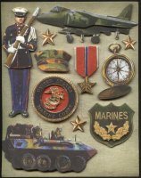 Military Scrapbook Marine Stickers