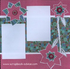 Personal Shopper Scrapbook Layout using Brads for Flower centers