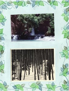 Rubber Stamped Border Design made on Plain White Cardstock for Scrapbooking